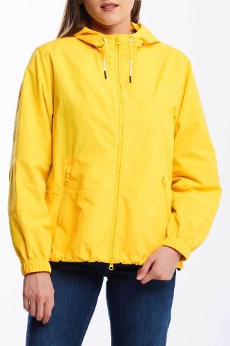 Gant γυναικείο αντιανεμικό μπουφάν μονόχρωμο με κουκούλα και τσέπες με φερμουάρ - 4700160 Κίτρινο